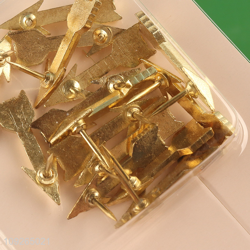 China Imports Gold Arrow Push Pins Metal Thumbtacks for Photos Postcards Fixing