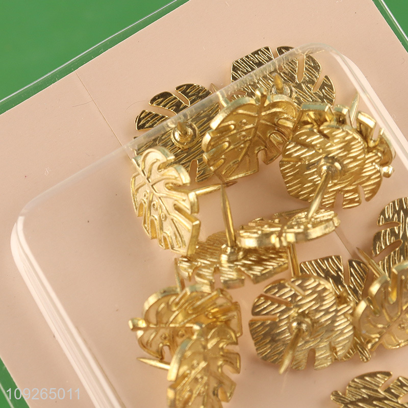 Factory Price Gold Leaf Push Pins Decorative Push Pins Office School Supplies