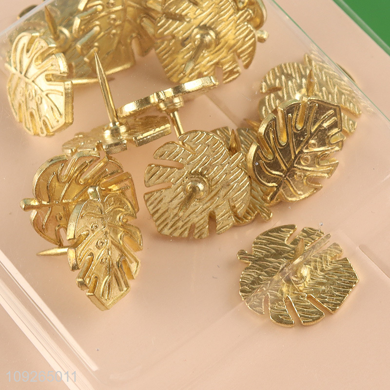 Factory Price Gold Leaf Push Pins Decorative Push Pins Office School Supplies