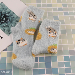 New Product Womens Fuzzy Socks Winter Fluffy Comfy Home Sleeping Socks