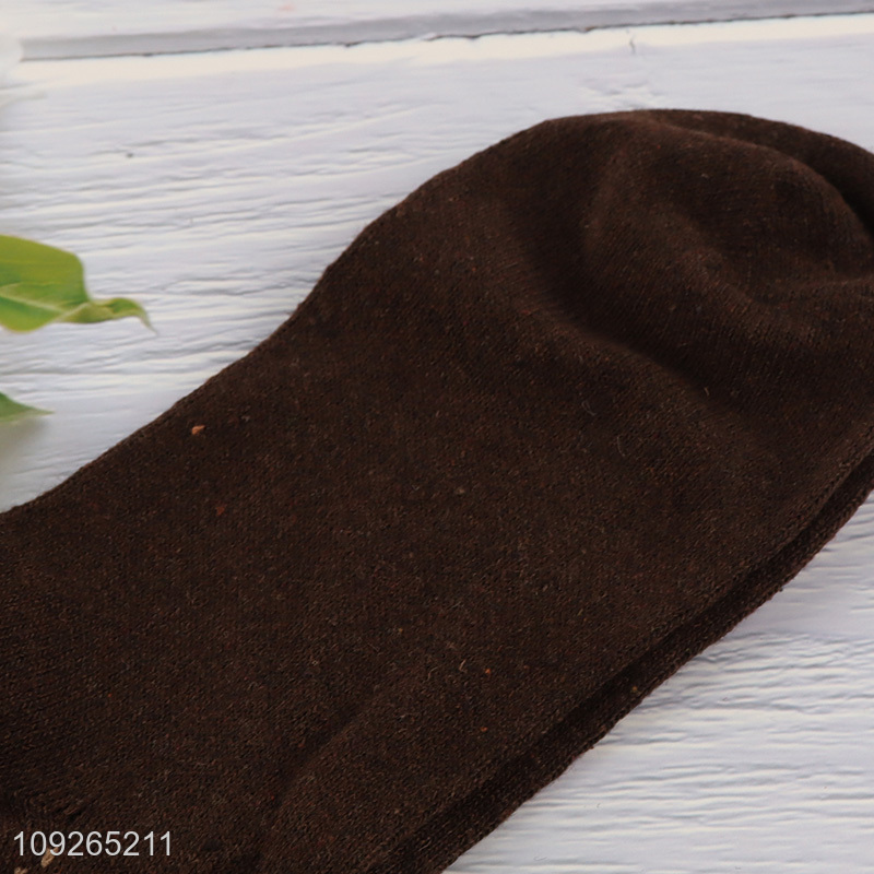 Good Quality Mens Winter Socks Solid Color Comfy Cozy Crew Socks Wholesale