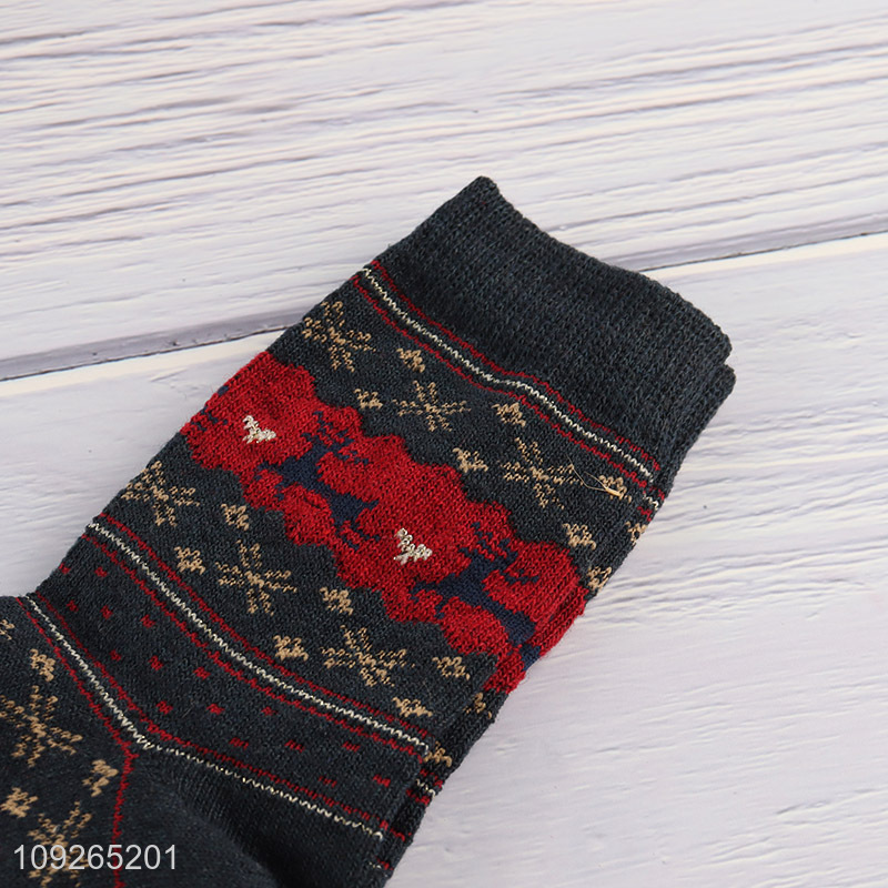 New Product Womens Wool Socks Winter Soft Cozy Jacquard Knitted Crew Socks