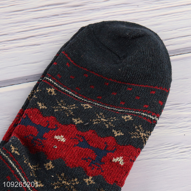 New Product Womens Wool Socks Winter Soft Cozy Jacquard Knitted Crew Socks