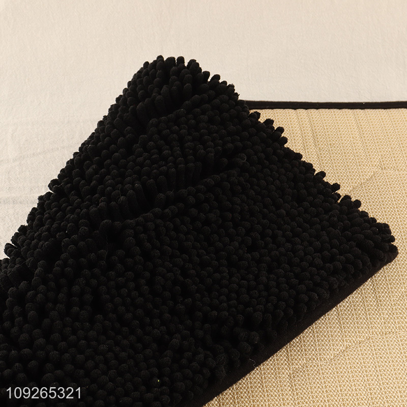 Factory Price Chenille Bathroom Rug Non-Slip Absorbent Ultra Soft Bath Mat
