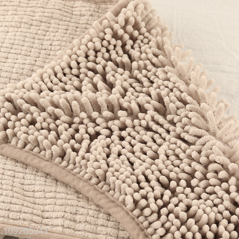 Factory Supply Chenille Bathroom Rug Anti-Slip Extra Thick Absorbent Bath Rug