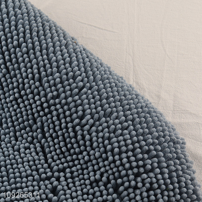 New Product Chenille Bath Rug Non-Slip Absorbent Bath Mat for Floor Bathtub