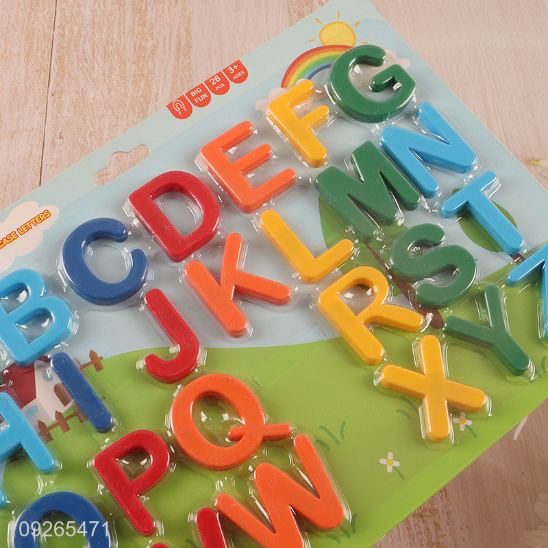 Low price 26pcs colourful magnetic uppercase letter children teaching toys