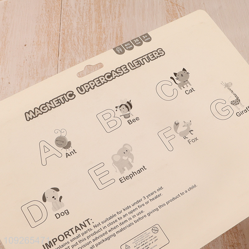 Low price 26pcs colourful magnetic uppercase letter children teaching toys