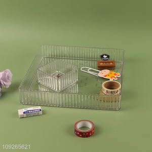 Hot products square clear plastic storage box desktop organizer for sale