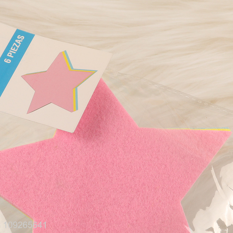 Factory supply 6pcs star shape party supplies decorative sticker set