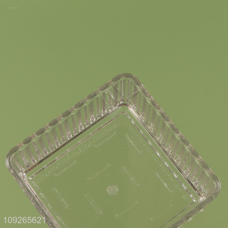 Hot products square clear plastic storage box desktop organizer for sale