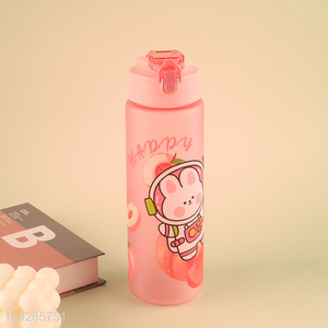 Hot Selling Plastic Water Bottle Cute Cartoon Plastic Water Bottle with Straw
