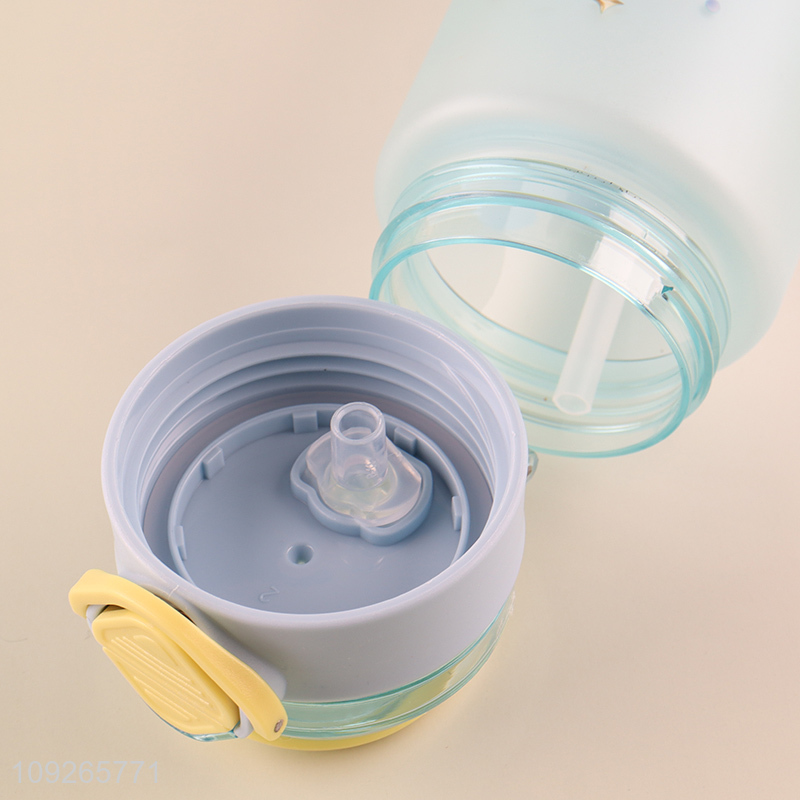 Wholesale Plastic Water Bottle Cute Plastic Water Bottle with Straw for Kids