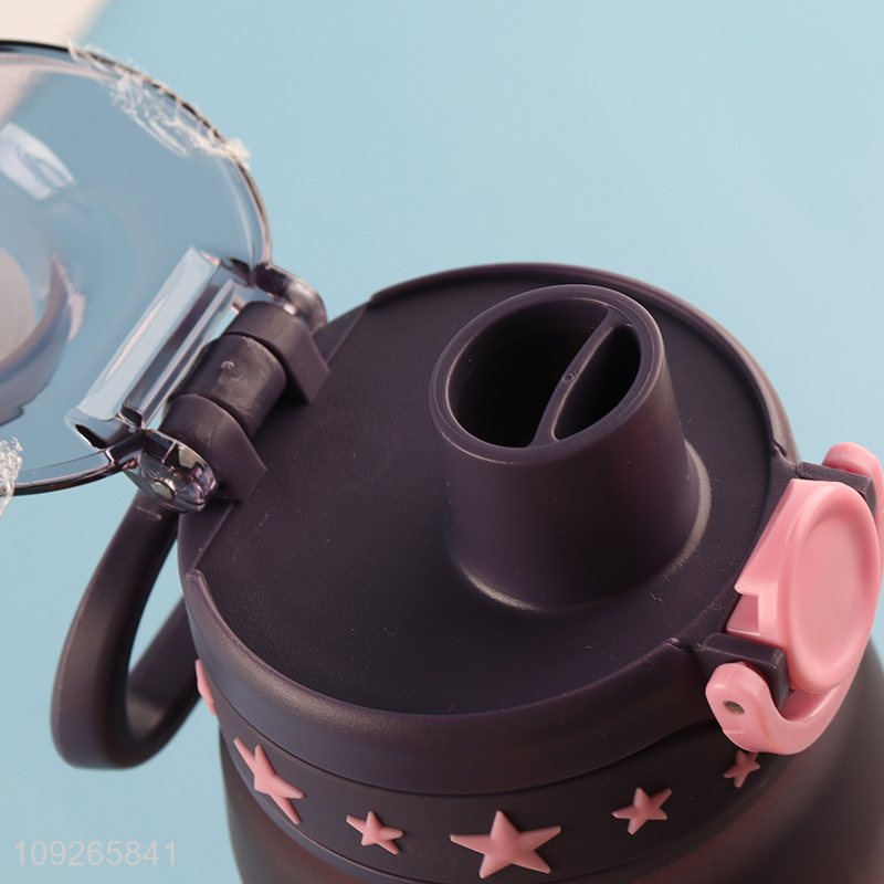 New Arrival Plastic Sports Water Bottle with Straw & Leakproof Lid for Students