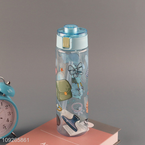 New Product Plastic Water Bottle Custom Logo Plastic Water Bottle with Straw