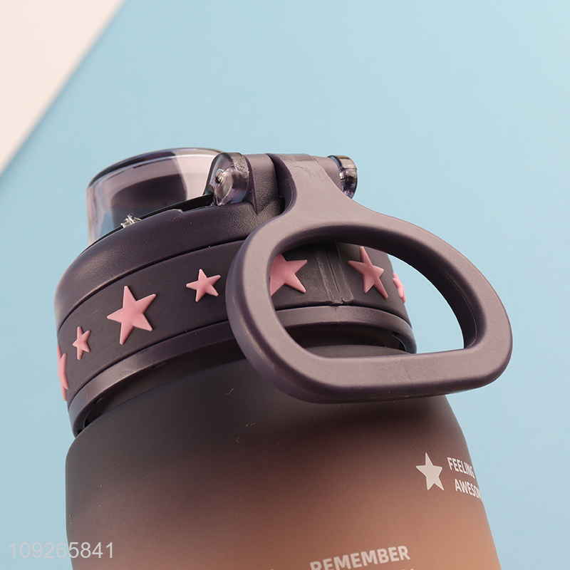 New Arrival Plastic Sports Water Bottle with Straw & Leakproof Lid for Students