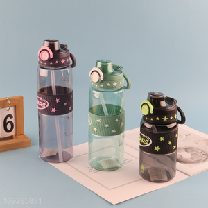 Good Quality Plastic Sports Water Bottle Leakproof Plastic Water Bottle with Straw