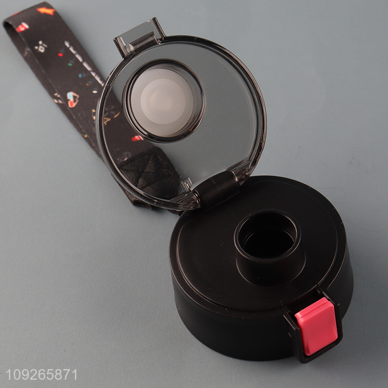 Factory Supply Custom Print Plastic Water Bottle with Straw & Leakproof Lid