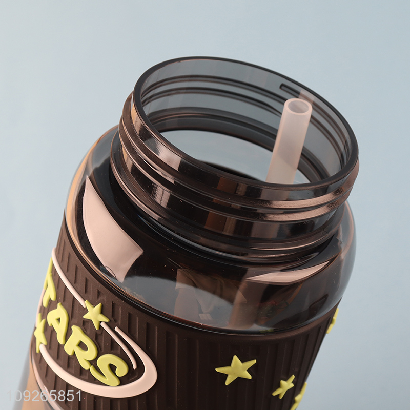 Good Quality Plastic Sports Water Bottle Leakproof Plastic Water Bottle with Straw