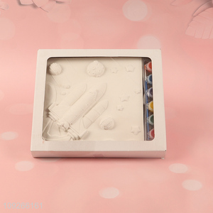 Top quality children diy plaster paint set painting toys with painting brush