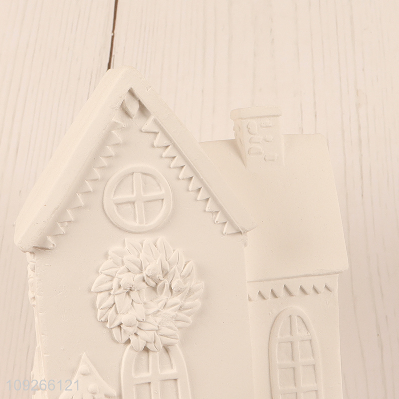 Good sale christmas house diy plaster paint set painting toys with painting brush