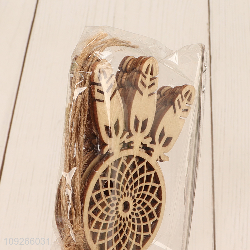Top products 5pcs wooden mini dream catchers wooden crafts for home decor