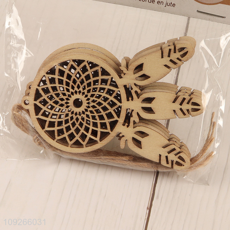 Top products 5pcs wooden mini dream catchers wooden crafts for home decor