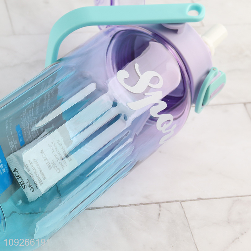 New Arrival 900Ml Plastic Water Bottle Leakproof Water Bottle with Straw & Handle