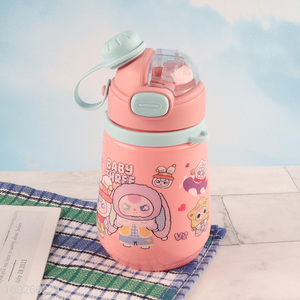 Online Wholesale 520ML Kids Water Bottle Cartoon Plastic Water Bottle with Straw