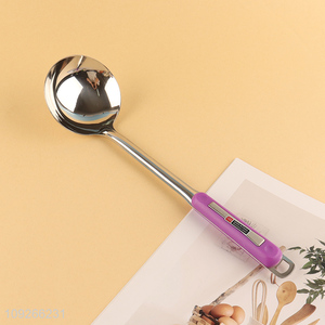 New Product Stainless Steel Soup Ladle Metal Soup Spoon with Plastic Handle