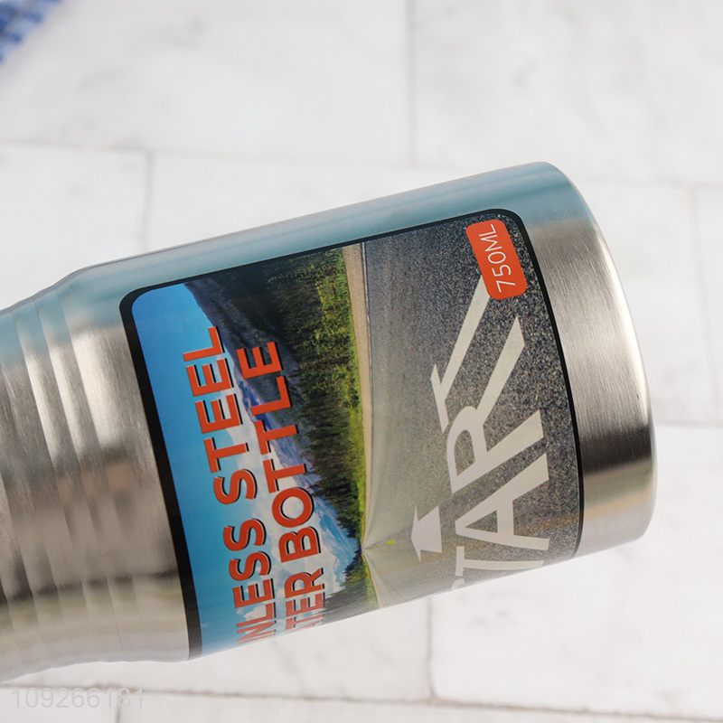 Good Qualit 750Ml Stainless Steel Sports Water Bottle for Outdoor Camping Cycling