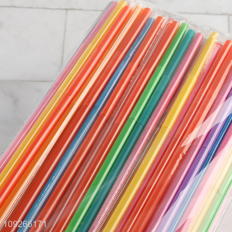 Wholesale 100 Pieces Disposable Drinking Straws Colorful Spiral Plastic Drinking Straws
