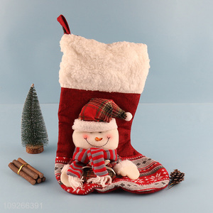 Good Quality Christmas Stocking Christmas Snowman Stocking for Holiday Decor