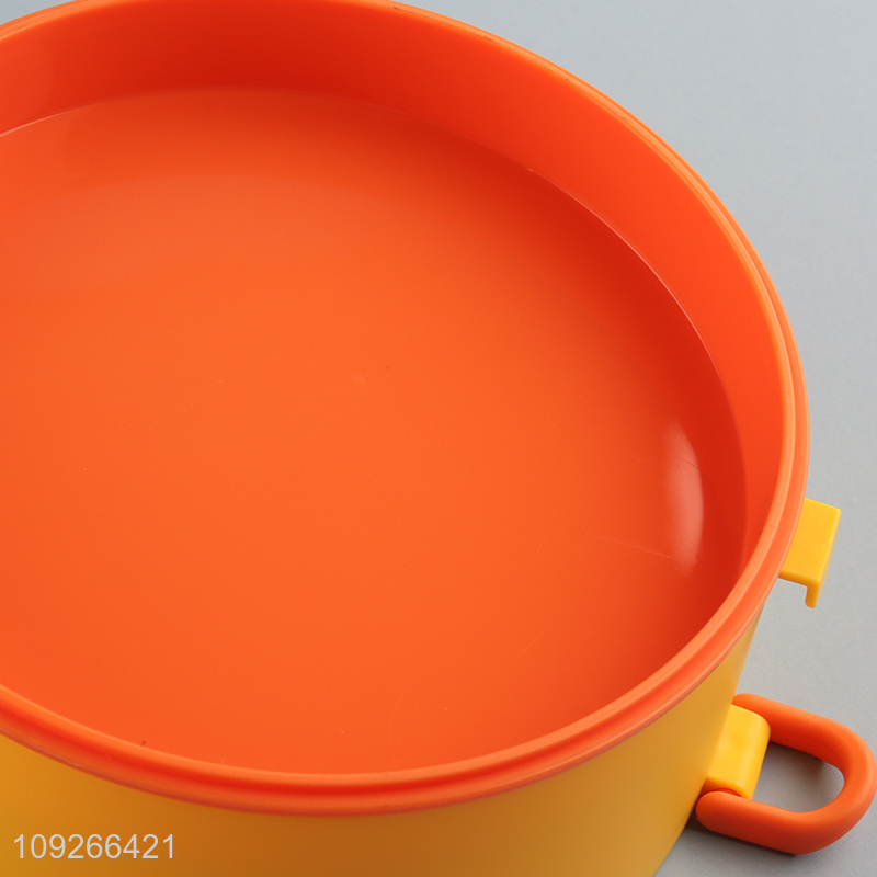 Wholesale 2-Layer Portable Round Cute Plastic Lunch Box with Spork for Kids