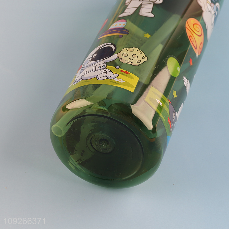 Hot Selling Kids Water Bottle Cartoon Plastic Water Bottle with Flip Straw