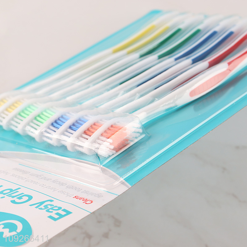 Factory Supply 8Pcs/Set Adults Manual Toothbrush Set with Nylon Bristles