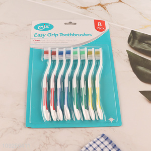 Factory Supply 8PCS/Set Adults Manual Toothbrush Set with Nylon Bristles