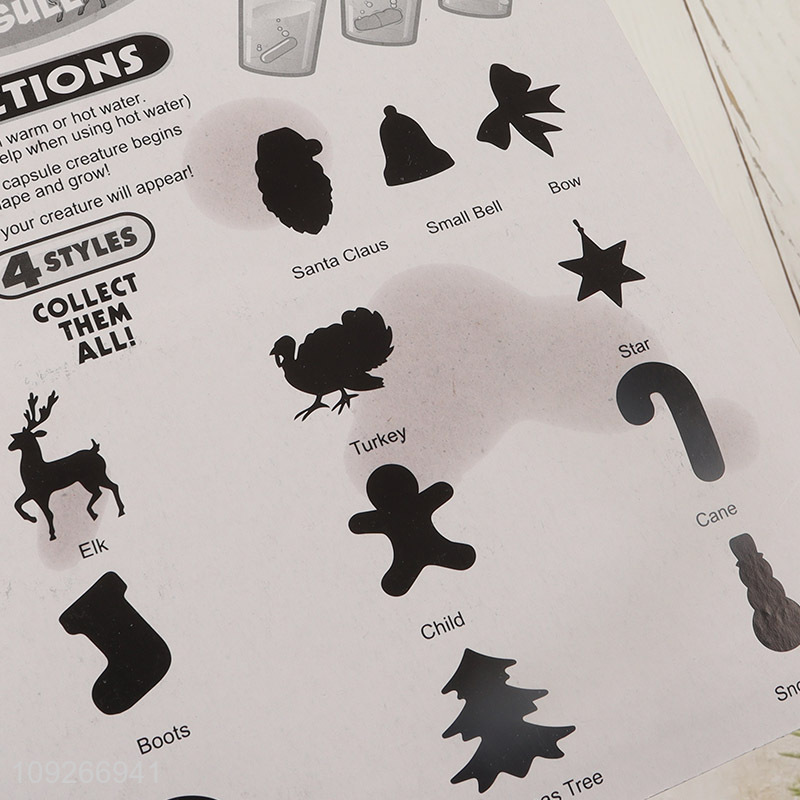 Factory supply christmas series soft foam animal growing toys for sale