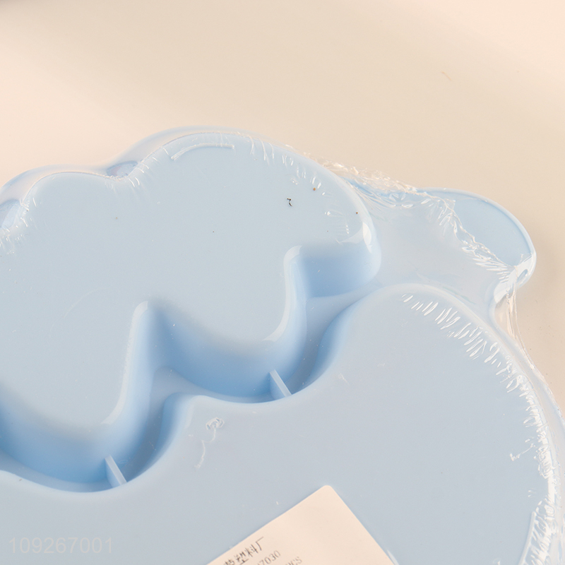 Top quality sheep shape plastic baby dinner plate set with fork and spoon