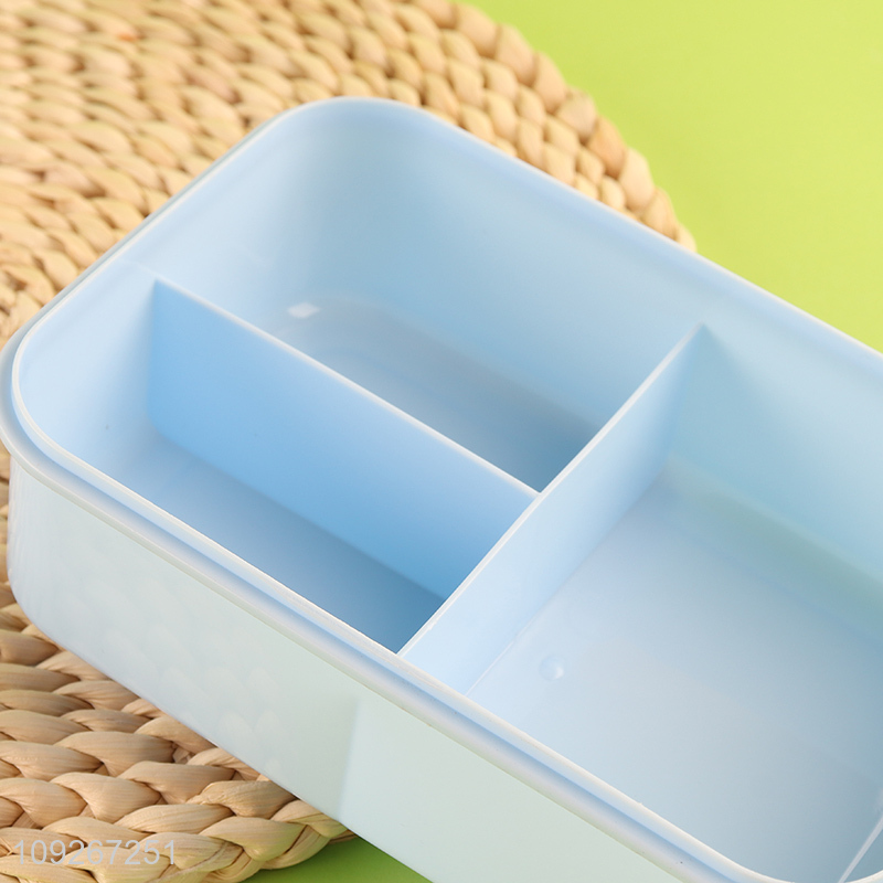 Hot items portable 3compartment plastic lunch box with tableware