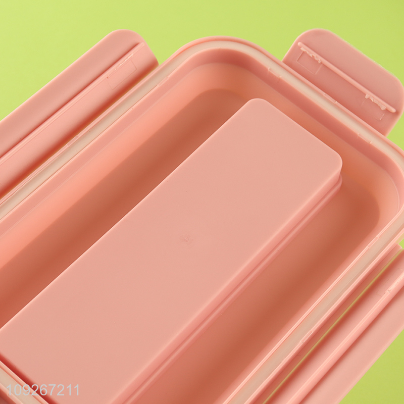 High quality cartoon portable school kids plastic lunch box set