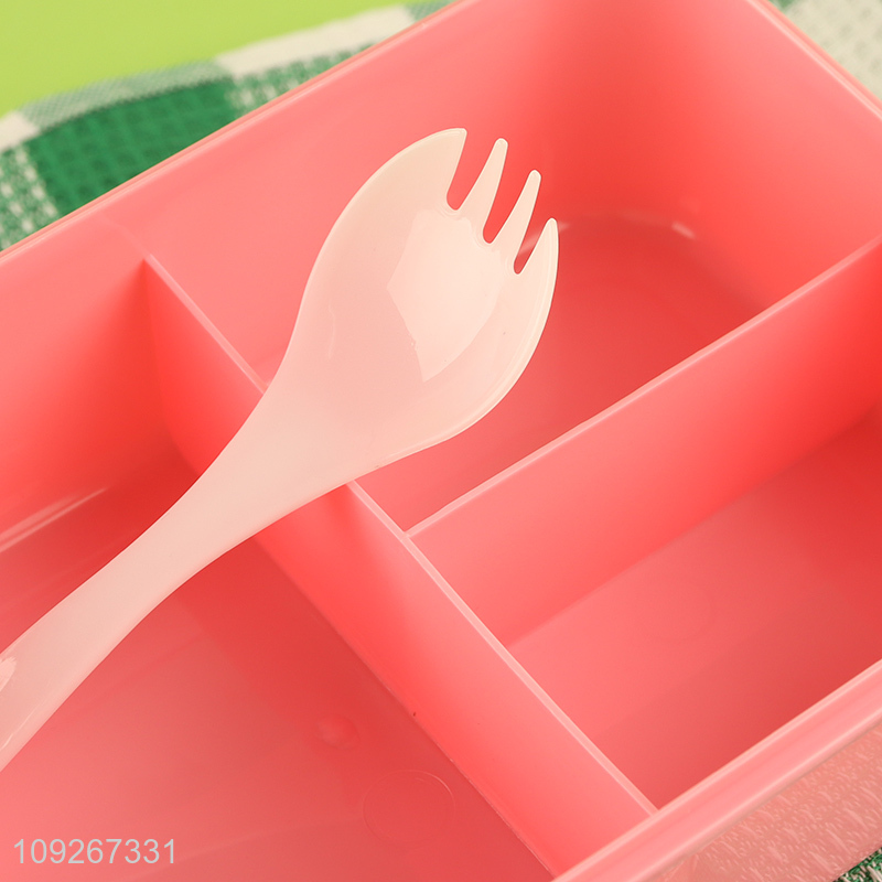 Low price 3compartment plastic portable lunch box set for sale