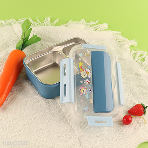 China wholesale school kids stainless steel lunch box set with tableware