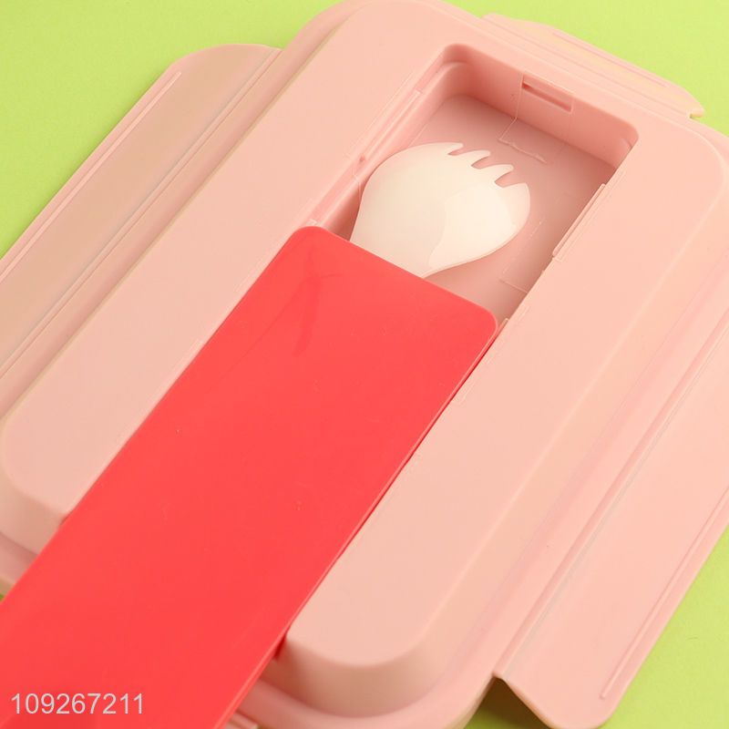 High quality cartoon portable school kids plastic lunch box set