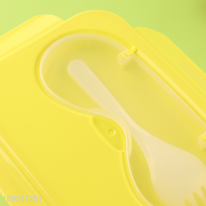 Hot items portable 3compartment plastic lunch box with tableware