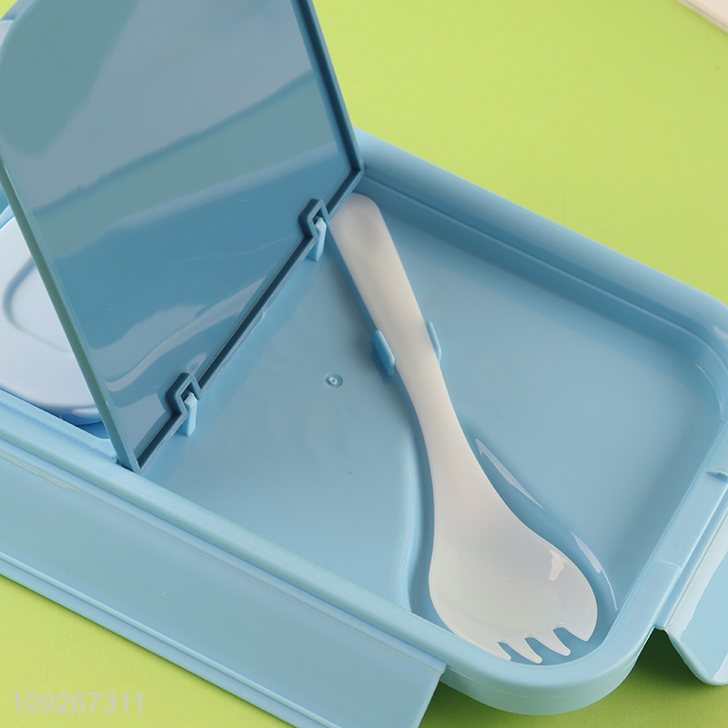 Most popular cartoon portable 3compartment plastic lunch box set