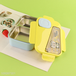 New arrival cartoon school kids stainless steel lunch box set