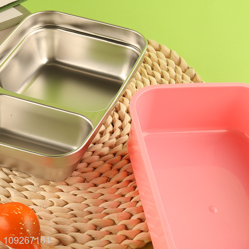 New style stainless steel portable cartoon children lunch box set