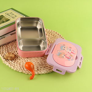 New style stainless steel portable cartoon children lunch box set