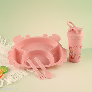 Most popular crab shape plastic dinner plate water cup set for children